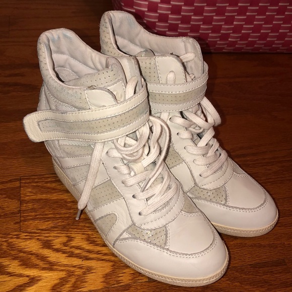 ASN white iridescent wedge sneaker - Picture 1 of 10